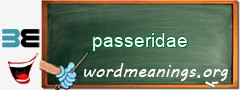 WordMeaning blackboard for passeridae